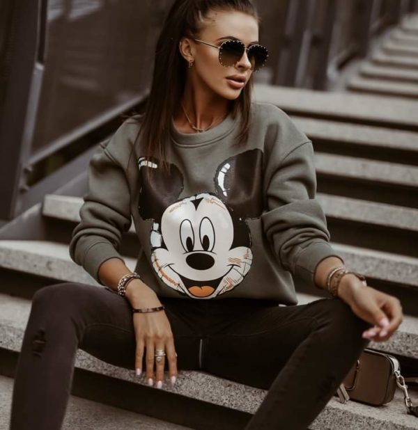 Bluza khaki damska Mickey Mouse