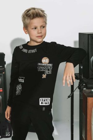 Czarna bluza z napisem dla chłopca Enjoy Limited Edition