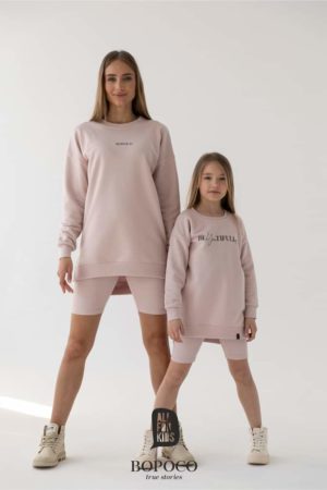 Zestaw dresowy dla dziewczynki Mama i Córka różowy