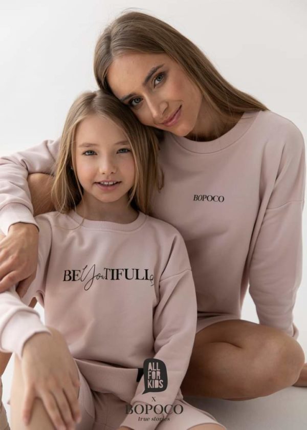 Zestaw dresowy dla dziewczynki Mama i Córka różowy