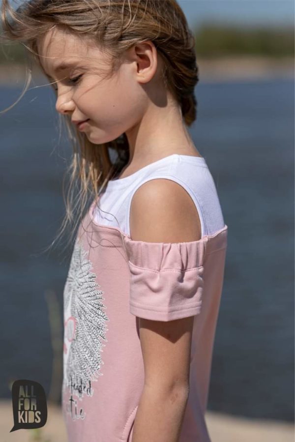 Tunika dla dziewczynki z odkrytym ramieniem