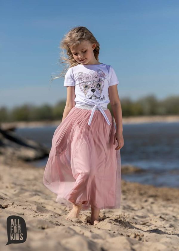 Długa spódnica dla dziewczynki All For Kids różowa