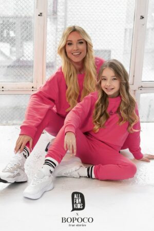 Różowy dres dla dziewczynki Mama i Córka All For Kids