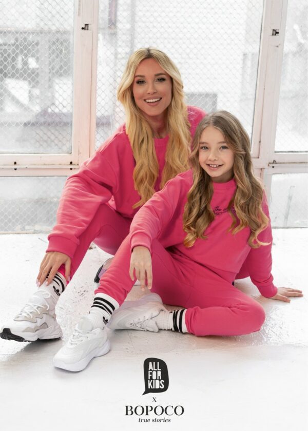 Różowy dres dla dziewczynki Mama i Córka All For Kids