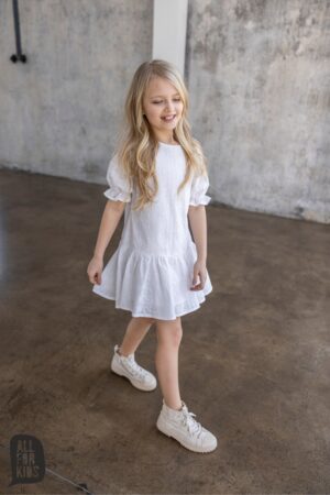 Elegancka sukienka dla dziewczynki biała All For Kids