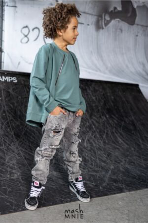 Spodnie dla chłopca grafitowe jeans MashMnie