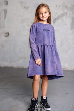 Sukienka dla dziewczynki Vintage Wash fioletowa Mashmnie