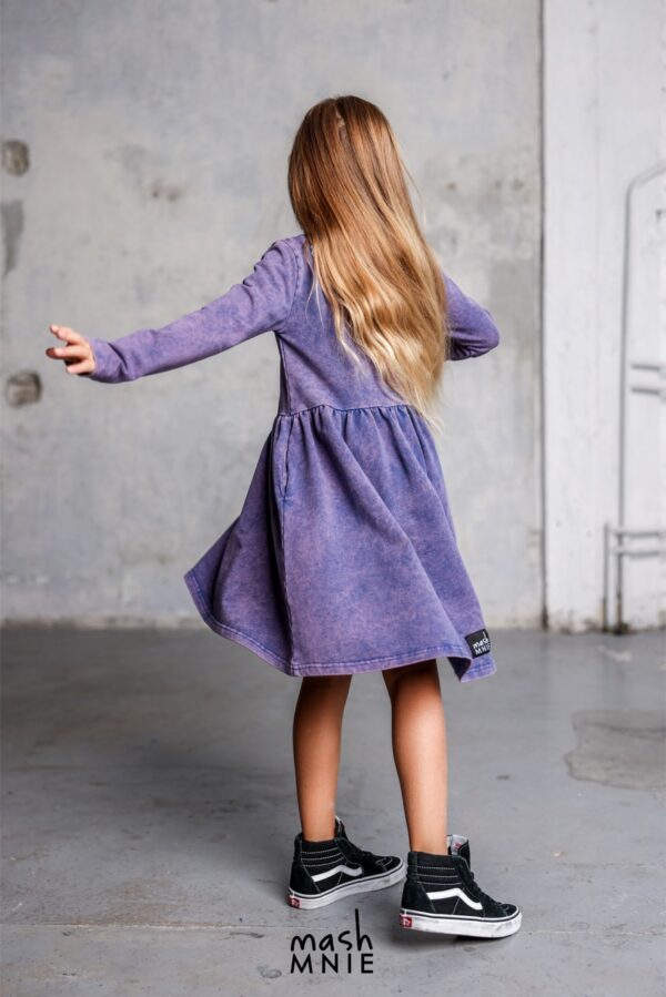 Sukienka dla dziewczynki Vintage Wash fioletowa Mashmnie