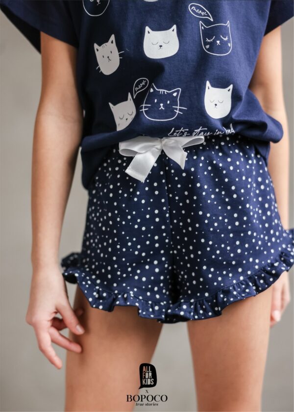 Piżama dla dziewczynki koty granatowa All For Kids
