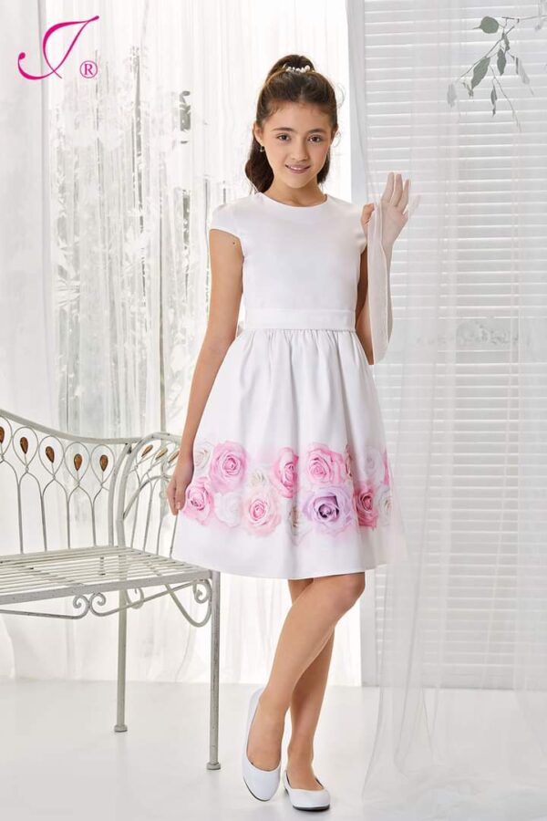 Elegancka sukienka dla dziewczynki z kwiatami Jomar