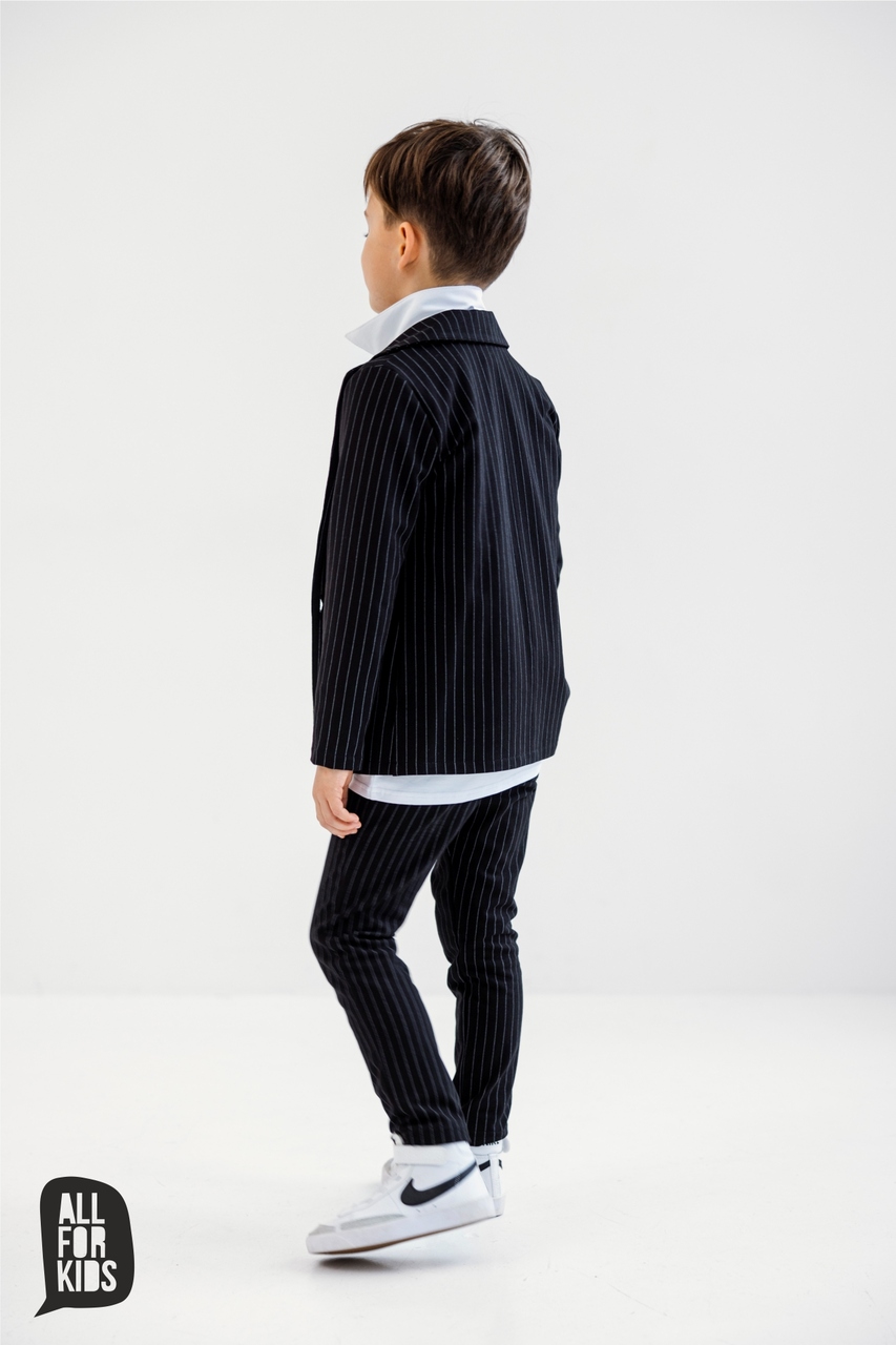 Garnitur Dla Chłopca Czarny W Paseczki All For Kids Garnitur Dla Chłopca Czarny W Paseczki All For Kids