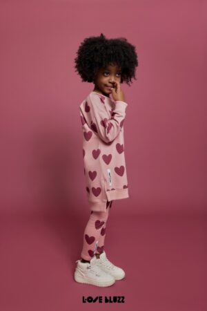 Tunika dla Dziewczynki Serca Różowe Loose Bluzz