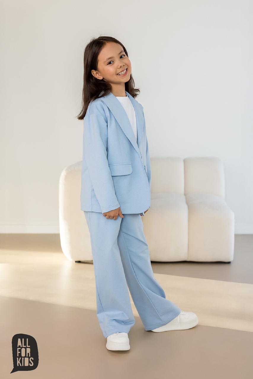 Garnitur Dla Dziewczynki z Szerokimi Spodniami Beżowy AFK Garnitur Dla Dziewczynki z Szerokimi Spodniami Beżowy AFK