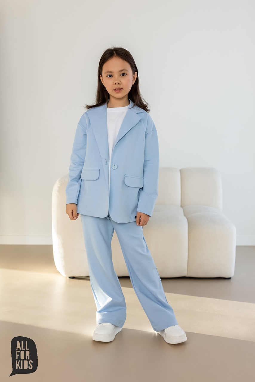 Garnitur Dla Dziewczynki z Szerokimi Spodniami Beżowy AFK Garnitur Dla Dziewczynki z Szerokimi Spodniami Beżowy AFK