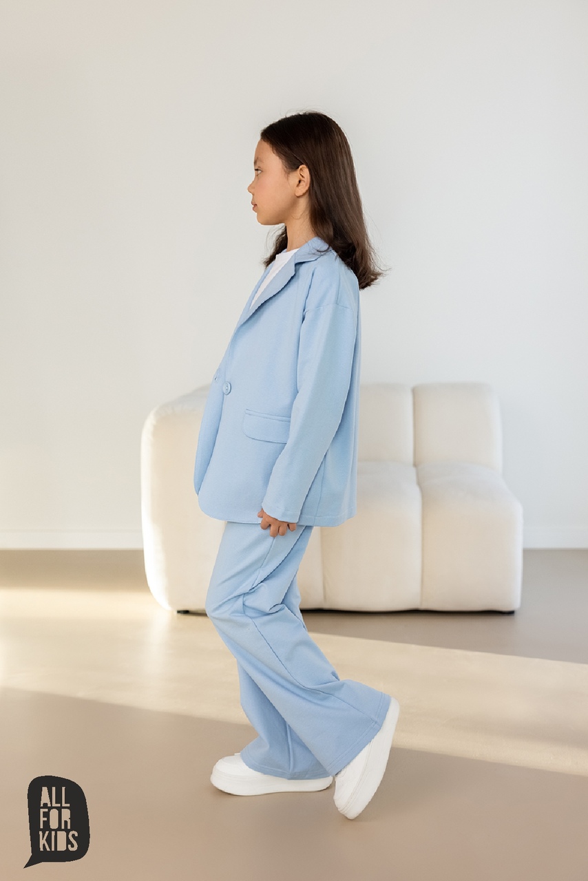 Garnitur Dla Dziewczynki z Szerokimi Spodniami Beżowy AFK Garnitur Dla Dziewczynki z Szerokimi Spodniami Beżowy AFK