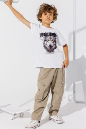 T-shirt Dla Chłopca Biały Feel The Wild MashMnie