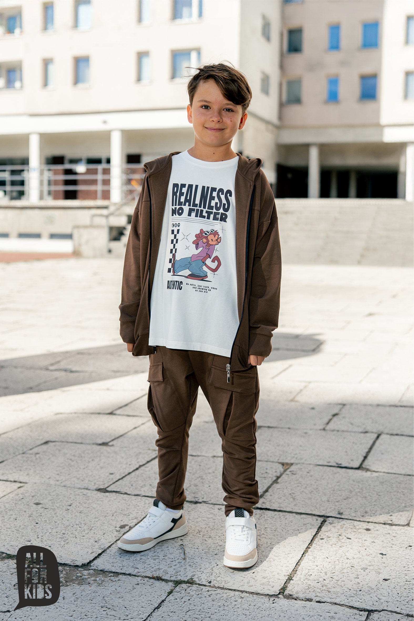 Bojówki Chłopięce Brązowe BTS All For Kids Bojówki Chłopięce Brązowe BTS All For Kids