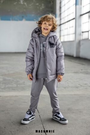 Kurtka Zimowa Chłopięca Szara AW25 MashMnie
