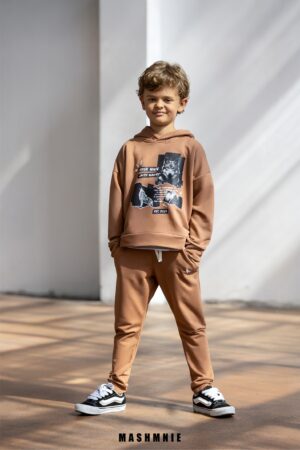 Spodnie Chłopięce Bawełniane Mokka AW25  Mash Mnie