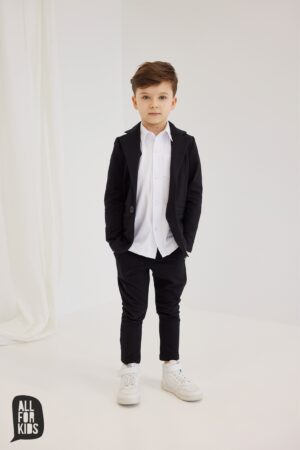Garnitur Chłopięcy Czarny Gładki All For Kids
