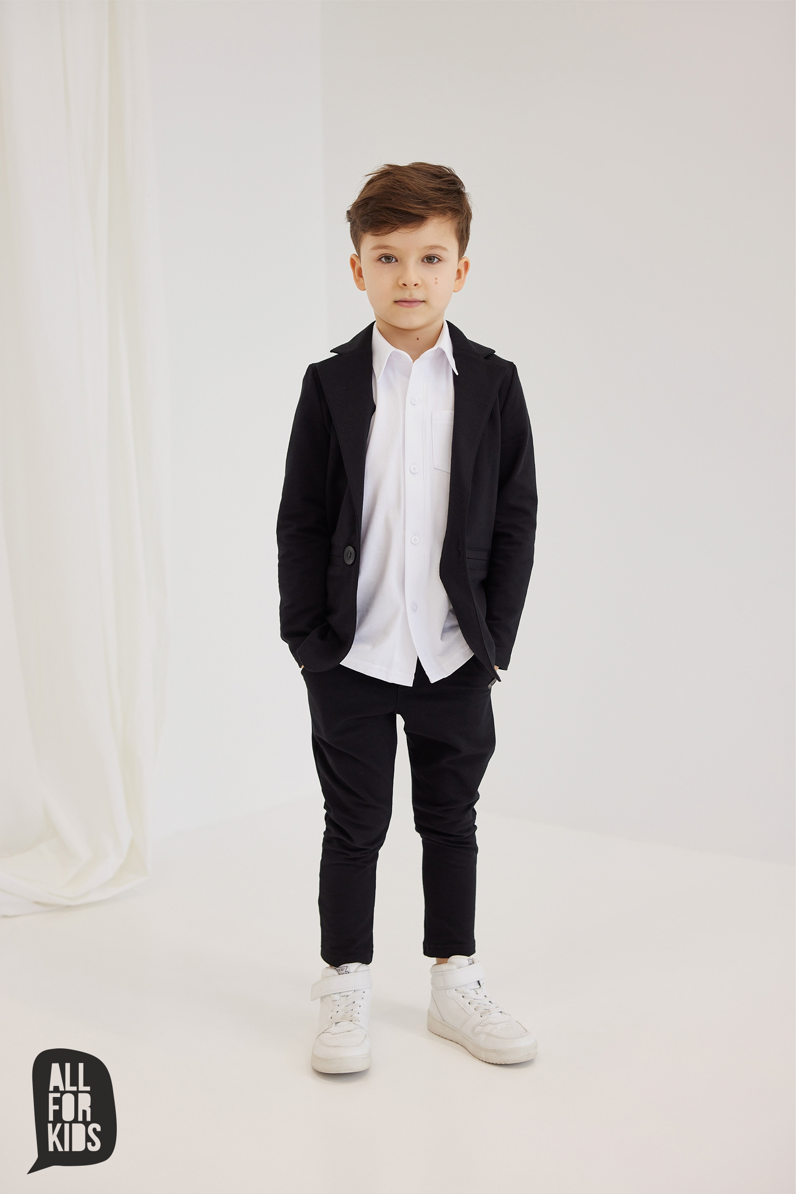 Garnitur Chłopięcy Czarny Gładki All For Kids Garnitur Chłopięcy Czarny Gładki All For Kids